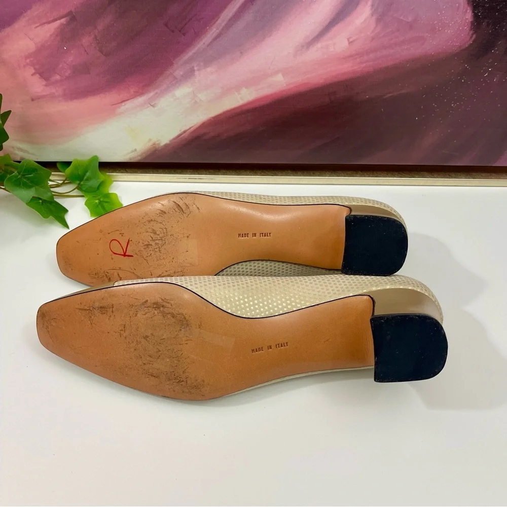 Salvatore Ferragamo Vintage Suede Colorblock Pattern Pumps 9 AAAAA‎ Extra Narrow
